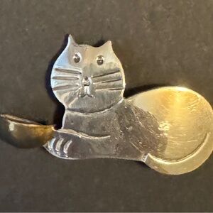 Sterling Silver Cat Brooch